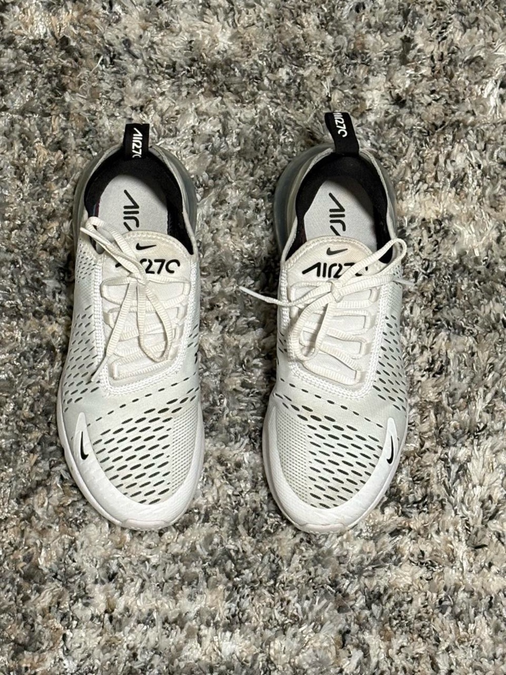 Nike Men's White and Black Air Max 270 Lifestyle Sneakers